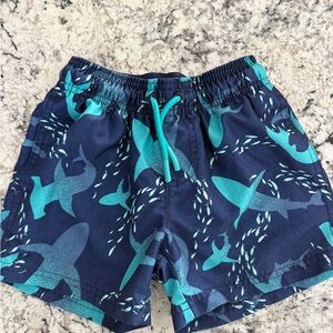 Cat & Jack boys Shark Print Swim Shorts - Blue size 4/5